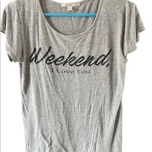 Grey Weekend I love you top Sz S